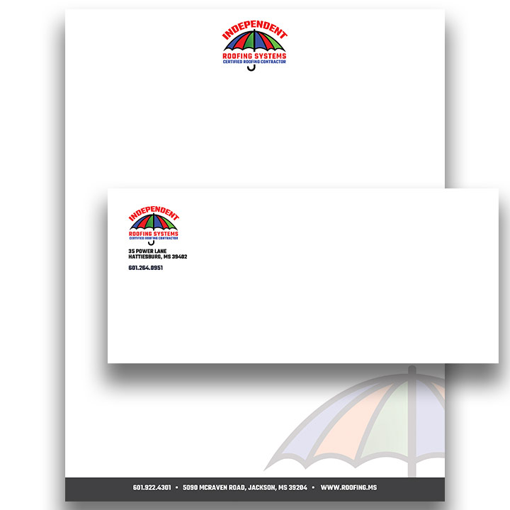 Independent Roofing Letterhead and envelope