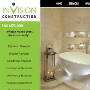 Close up on the InVision Construction Website