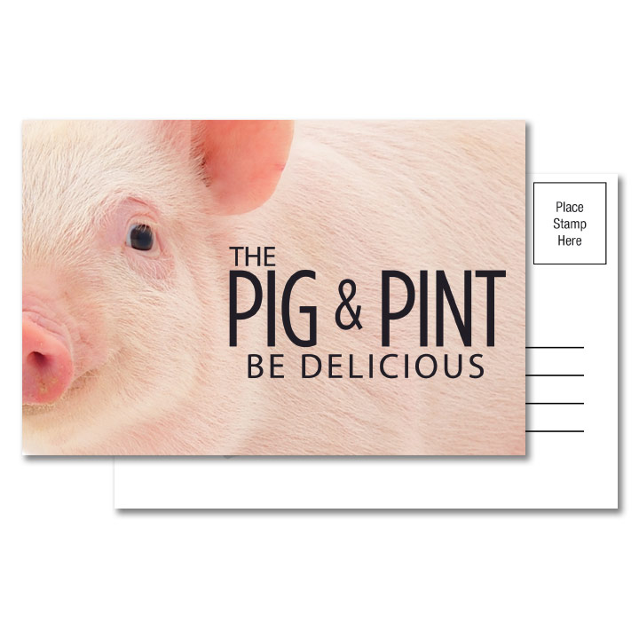 pig and pint post card