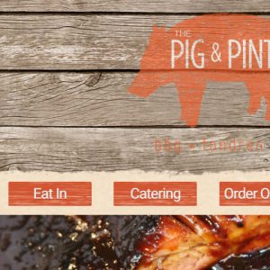 Close up of the Pig and Pint Website