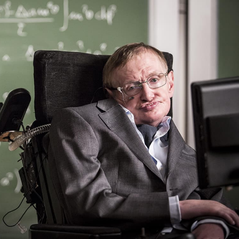 Stephen Hawking, idol and "Words with Friends" companion of Sheldon Cooper on The Big Bang Theory.